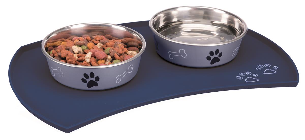 Matunderlag Hund/Katt Non Slip Silikon 48x27cm Blå