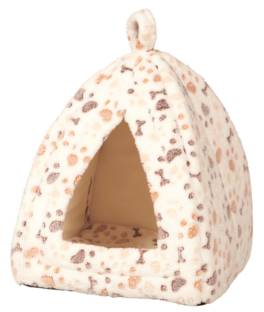 Kattehule 36354 Lingo Iglo Fleece 32x32x42cm Hvit/Beige