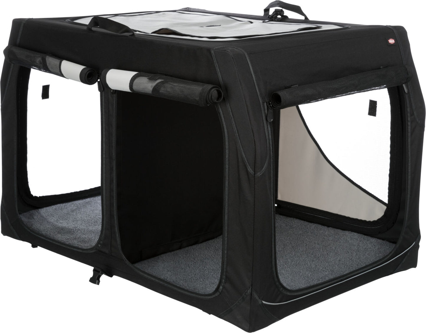 Transportbur 39725 Nylon Vario Dobbel 91x60x61/57cm Sort/Grå