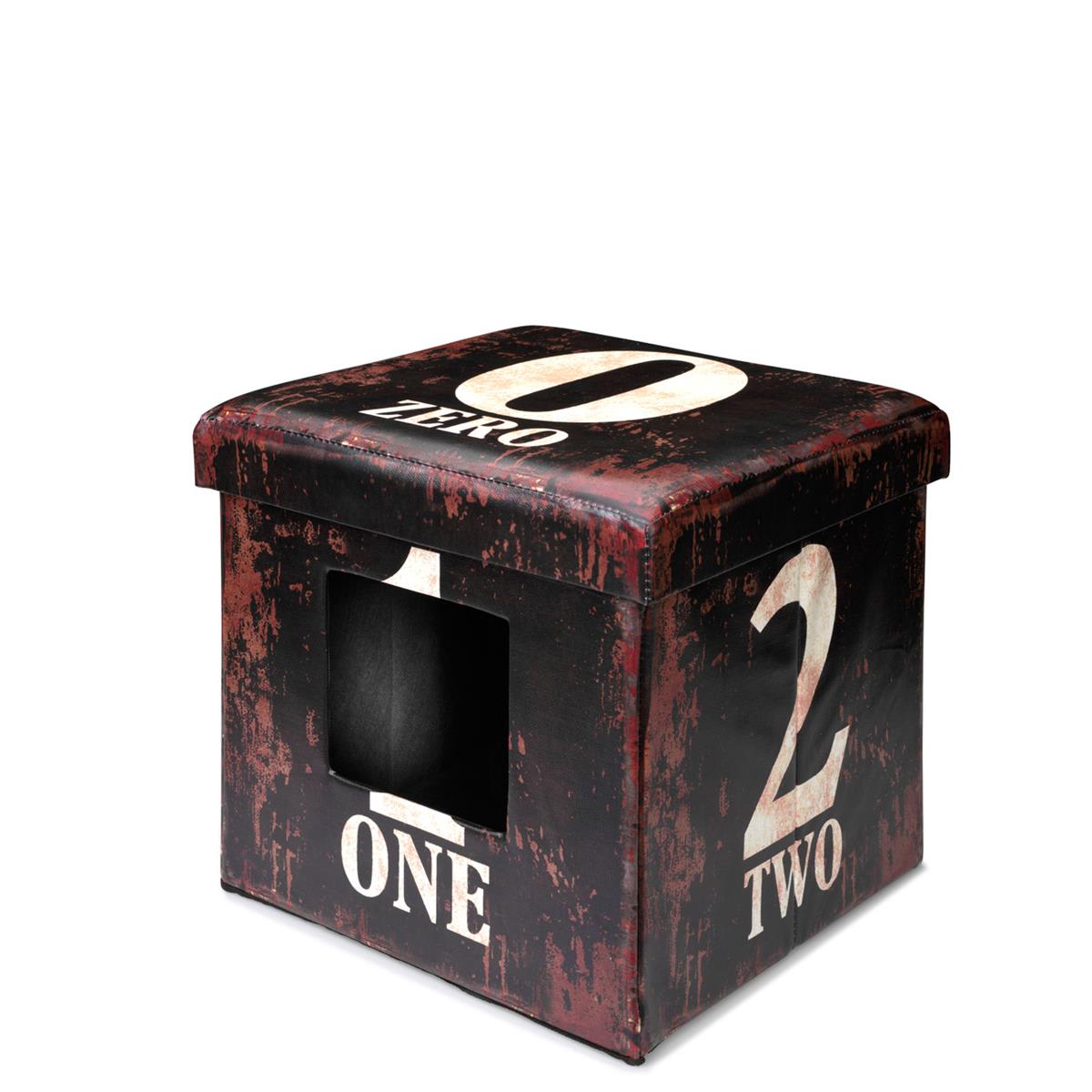 Kattehule/Boks 434-426050 Sammenleggbar D&D Ottoman One Mørkebrun 38x38x38cm