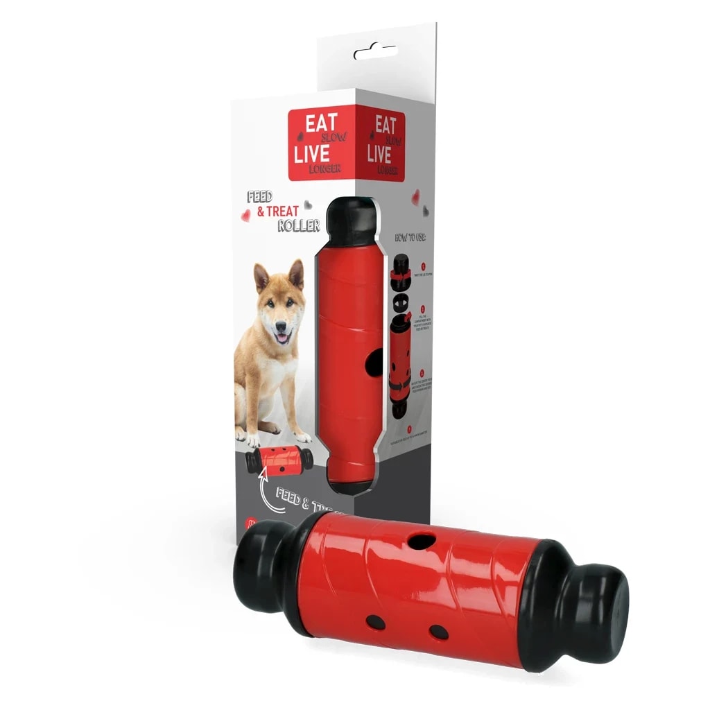 Eat Slow Live Longer Feed & Treat Roller Red L