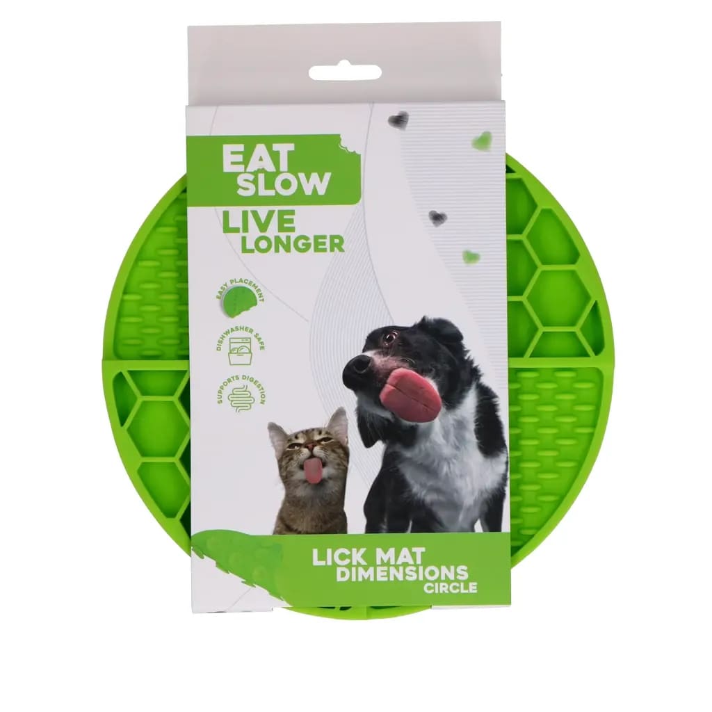 Eat Slow Live Longer Lick Mat Dimensions Circle Green