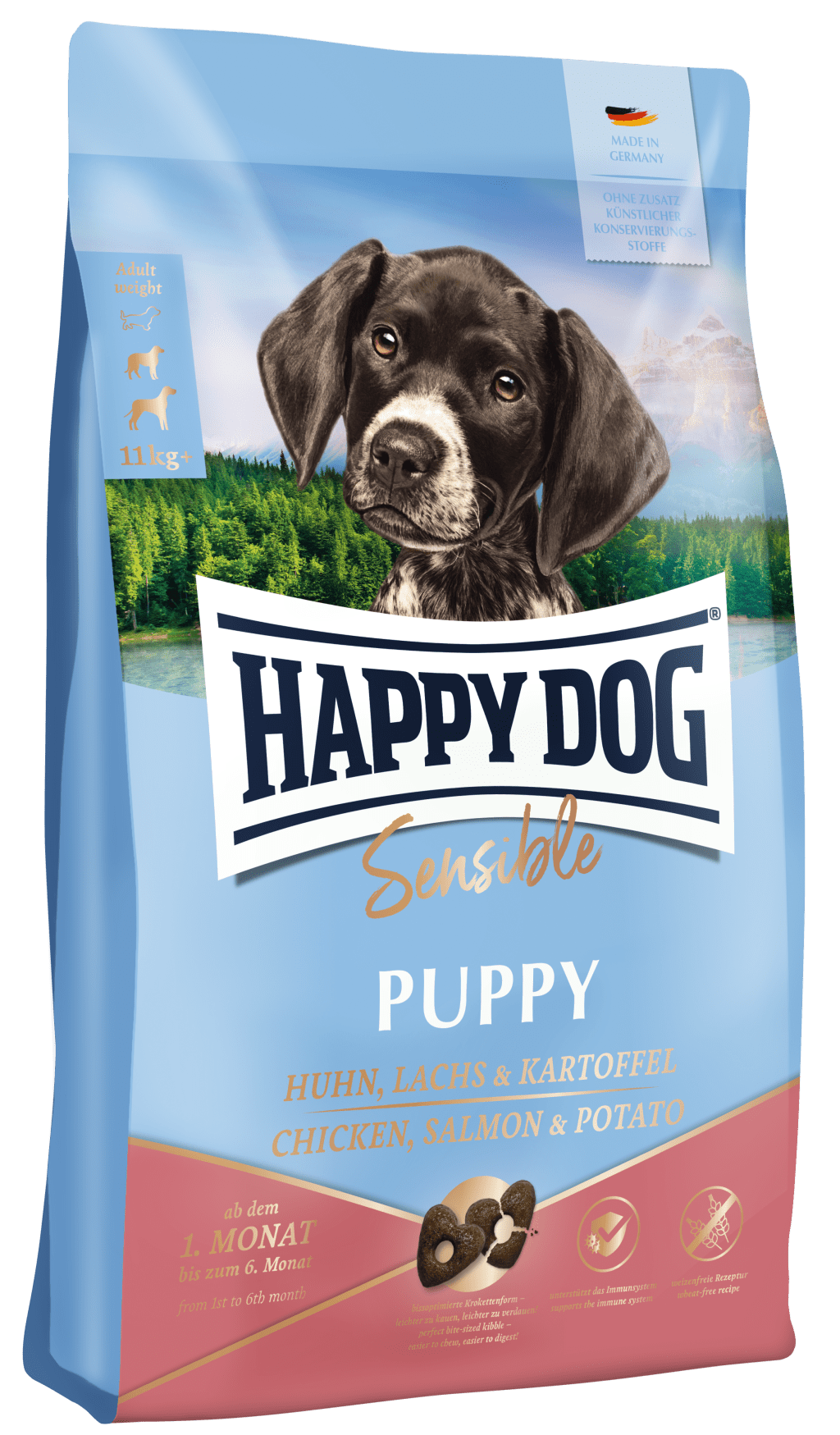 Happy Dog Sensible Puppy Kylling, Laks & Potet 4Kg