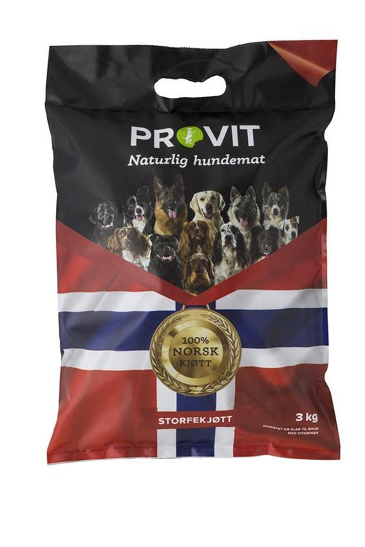 PROVIT Frossent Storfekjøtt m/vitamin 3 kg (5x3kg)