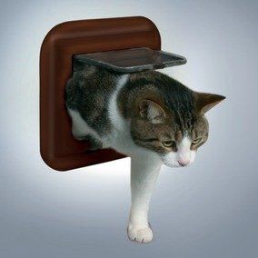 Kattedør 38633 Trixie Freecat DeLuxe 4Ways Til Glass Brun