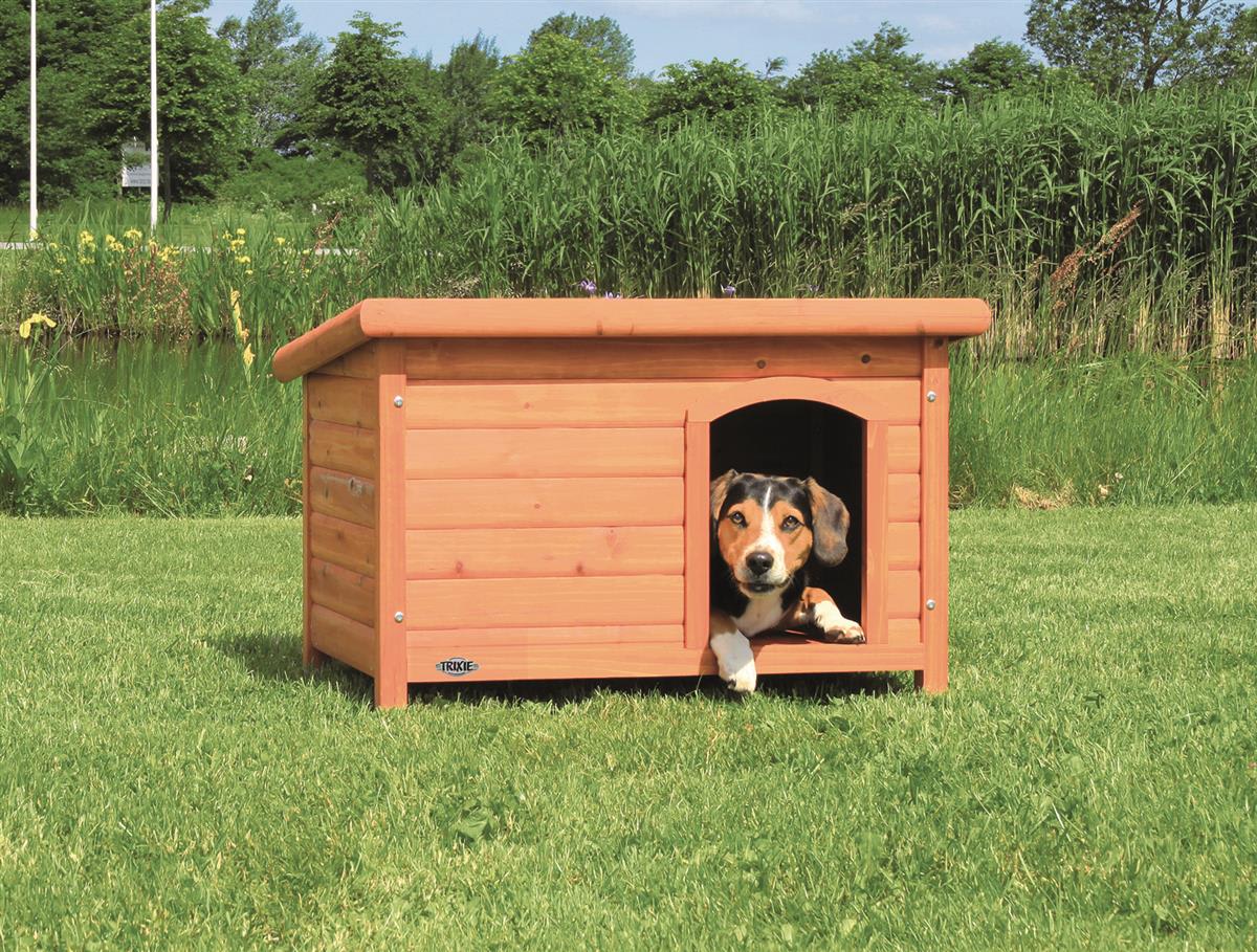 Hundehus Classic i Tre 39551 M/Flatt Tak S/M 85x58x60cm Brun