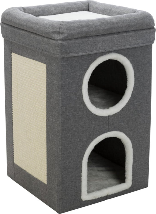 Kattemøbel 44433 Cat Tower Saul Sisal/Vevd/Plysj 39x39x64cm Grå