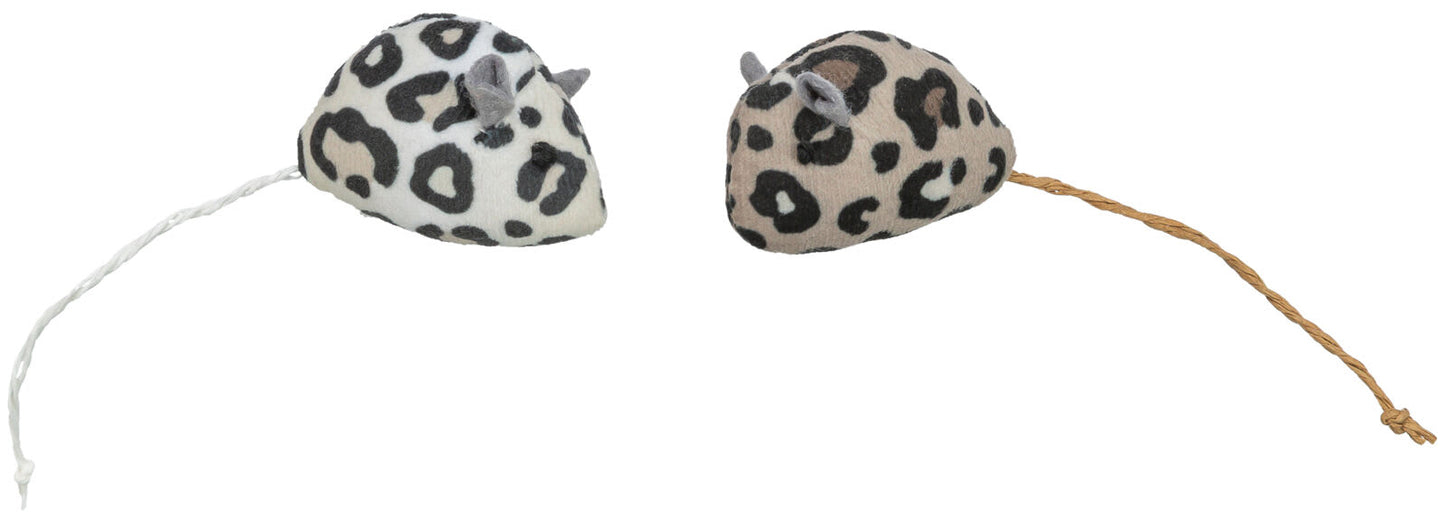 Katteleke 45384 2stk Mus i Plysj M/Catnip 5cm