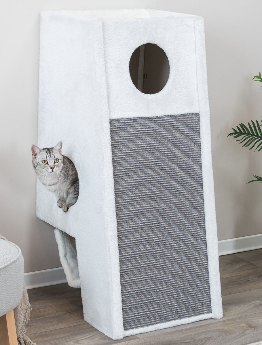 Kattemøbel 49979 Til Vegg Plysj Lysegrå 49x59x110cm