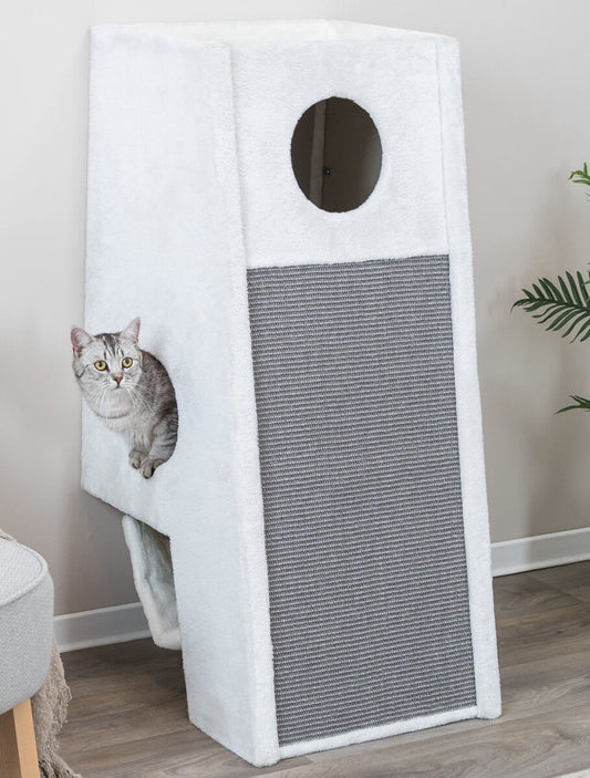 Kattemøbel 49979 Til Vegg Plysj Lysegrå 49x59x110cm