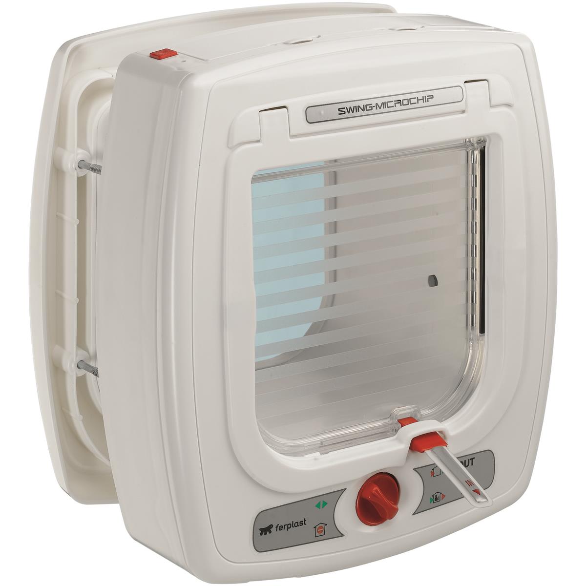 Kattedør Swing Microchip M/Tunnel Hvit