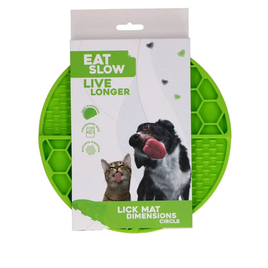 Eat Slow Live Longer Lick Mat Dimensions Circle Green