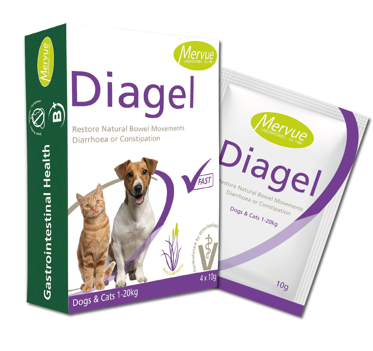 Diagel 4x10g Mot Diare Til Hund og Katt