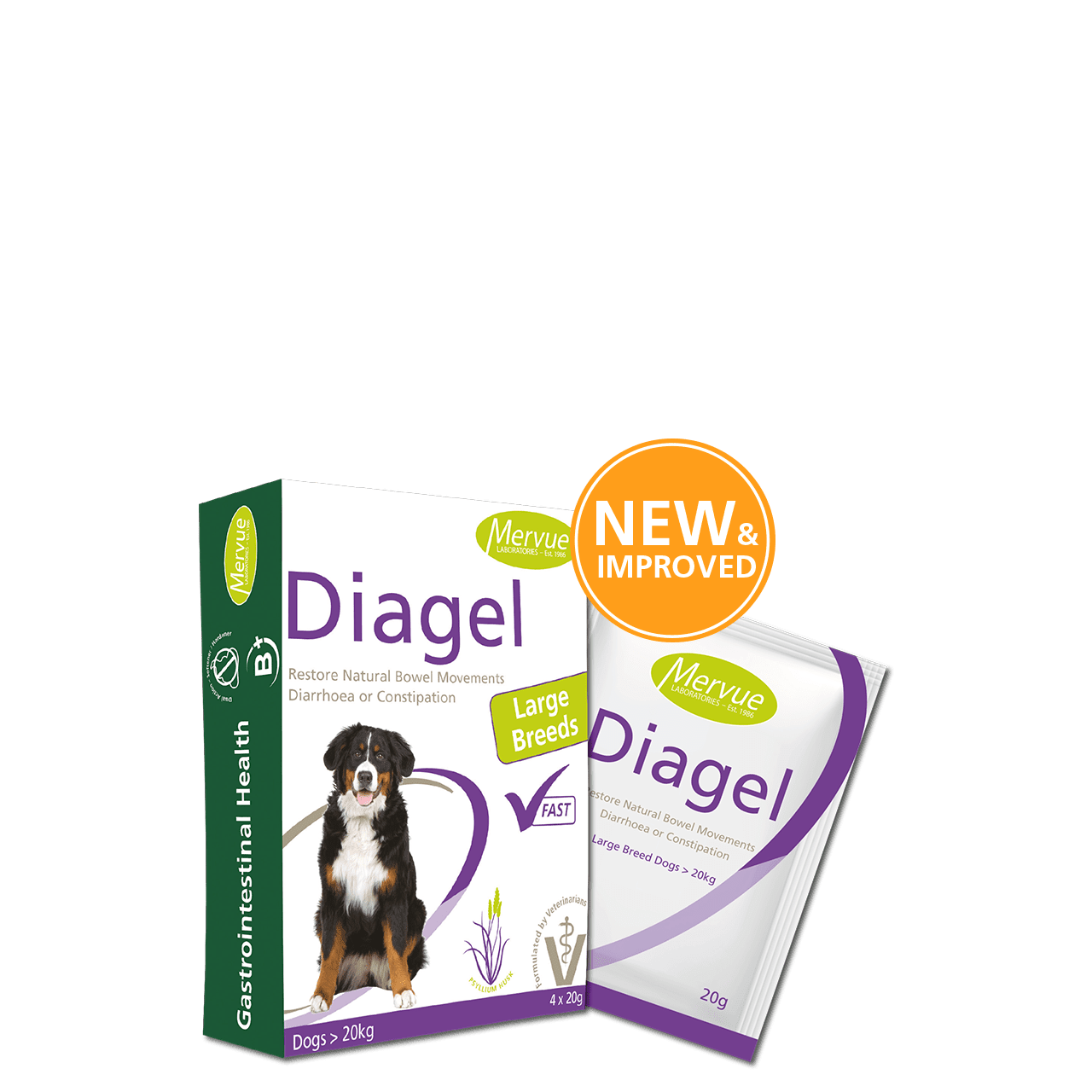 Diagel 4x20g Mot Diare Til Stor Hund