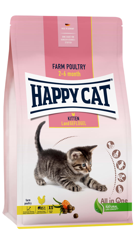 Happy Cat Kitten Fugl 1,3kg (Fra 5 uker)