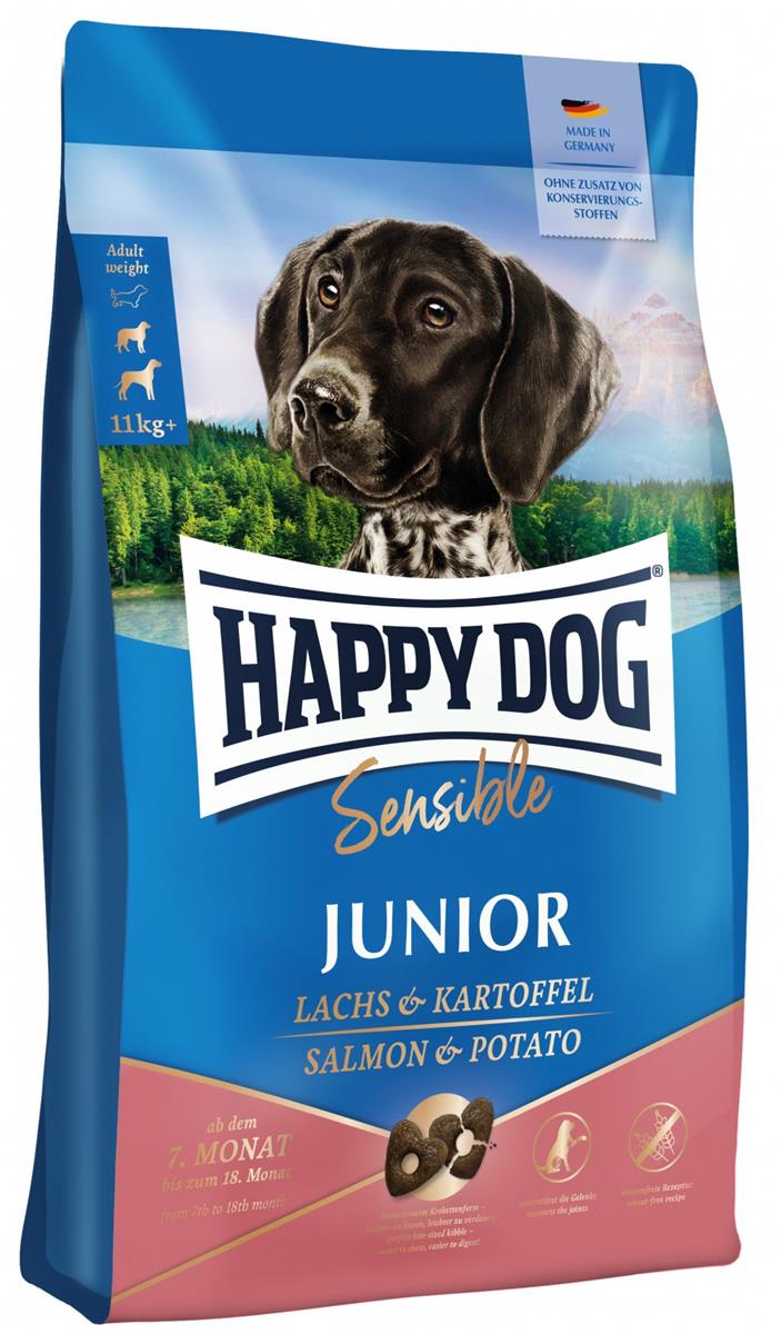 Happy Dog Sensible Junior Kylling, Laks & Potet 4Kg