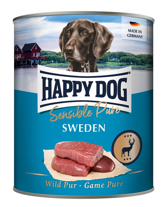 Happy Dog Boksemat Sensible Pure Sweden M/Vilt 800g