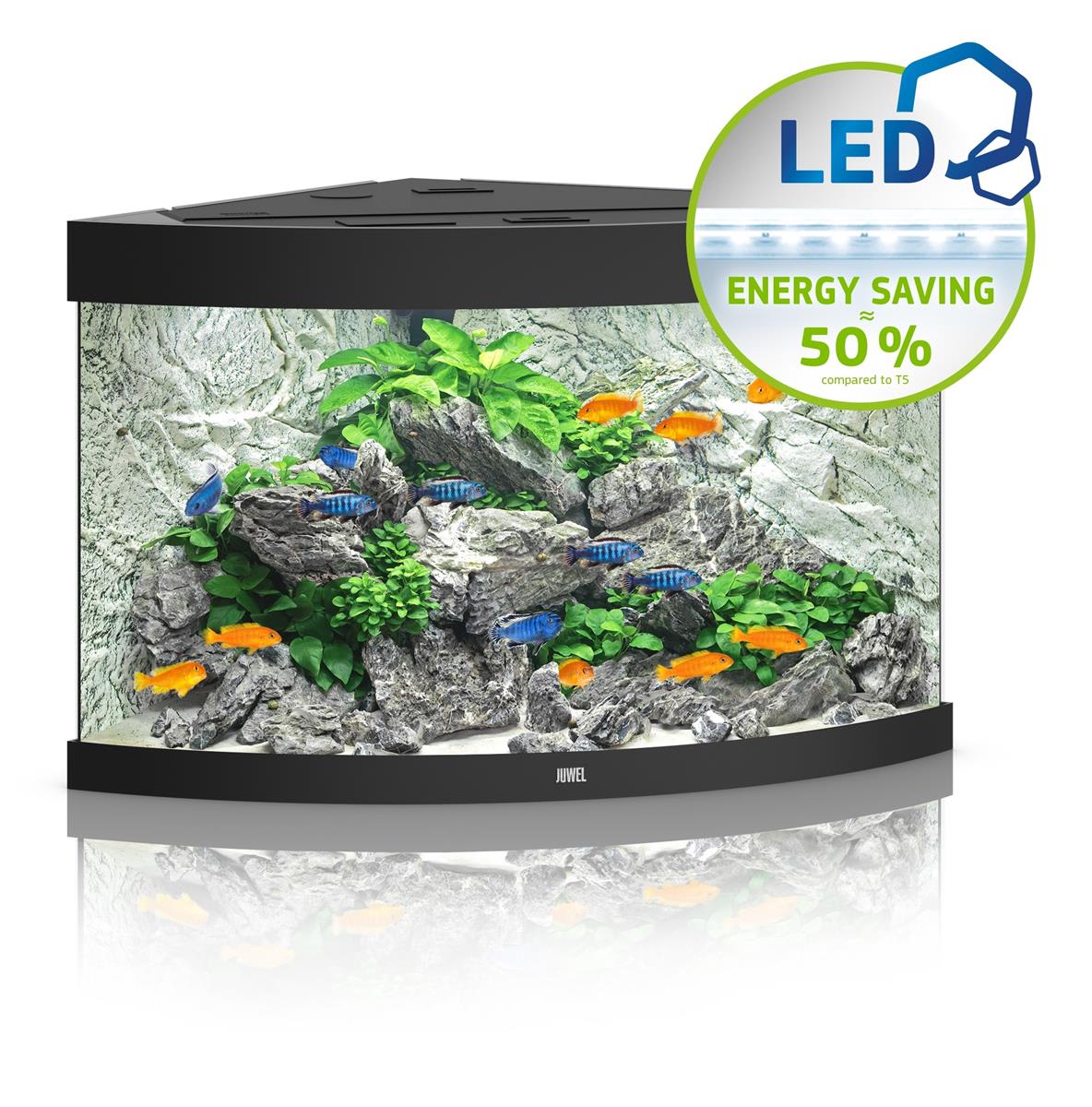 Akv. Juwel Trigon 190 Hjørne Sort LED Lys 190L