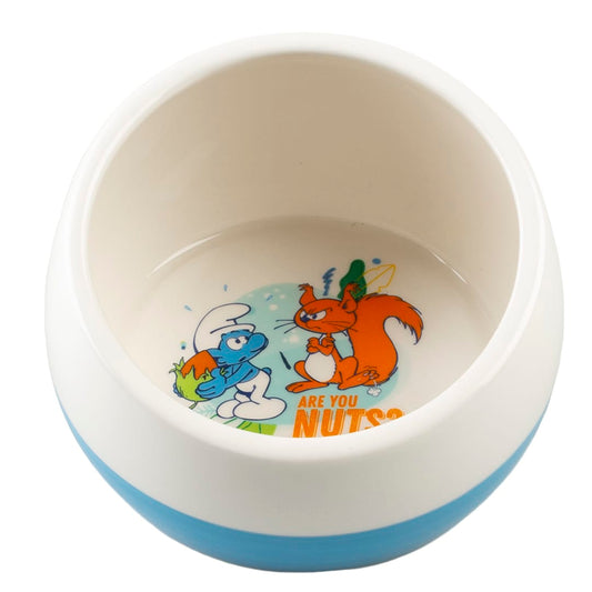 Hunde/Katteskål Clumsy Smurf Hvit/Blå Keramikk 320ml ø11,3cm